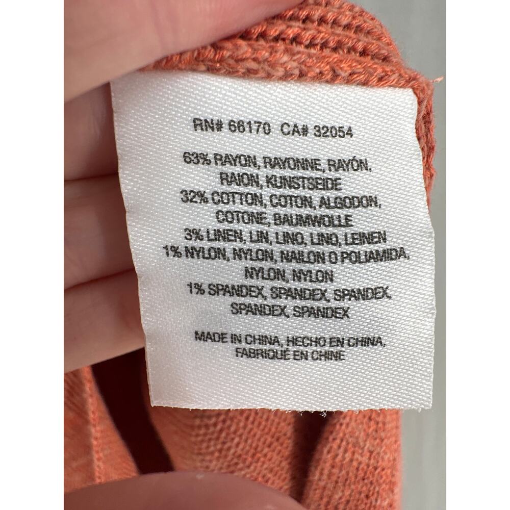 Anthropologie Top Womens XS Orange Rust Desmond Knit Tunic Flowy Oversized Linen - Picture 3 of 7